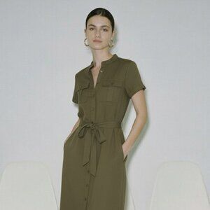 Utility Shirtdress with Belt Olive Green Size 0 Like New
